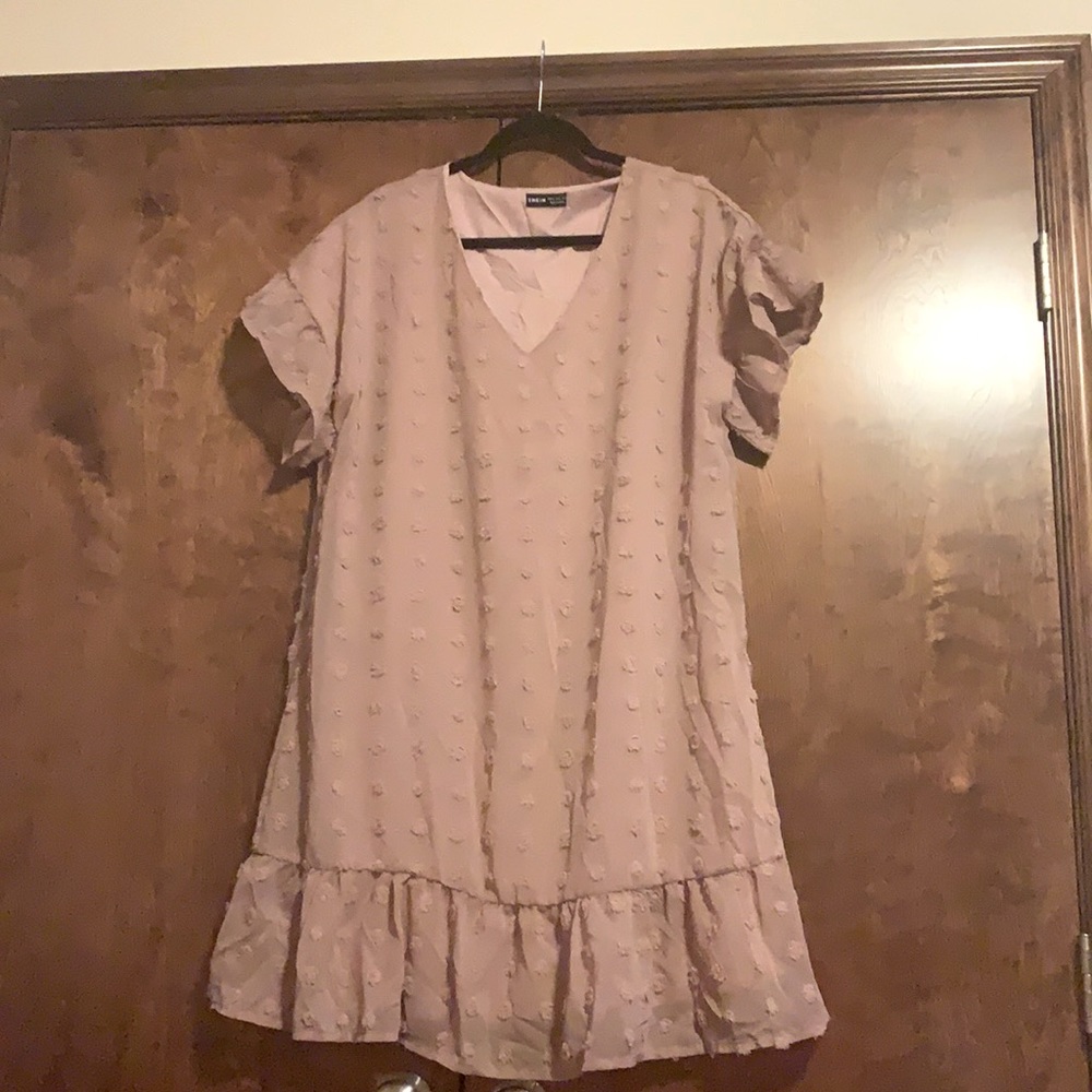 Ruffle Hem Swiss Dot Dress